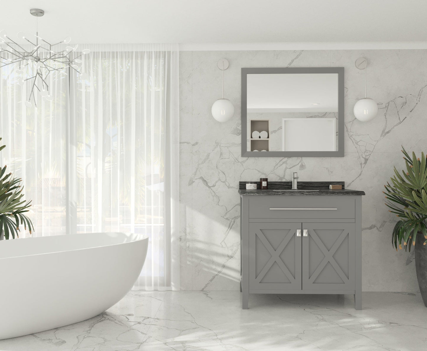 Wimbledon 36" Grey Bathroom Vanity with Countertop