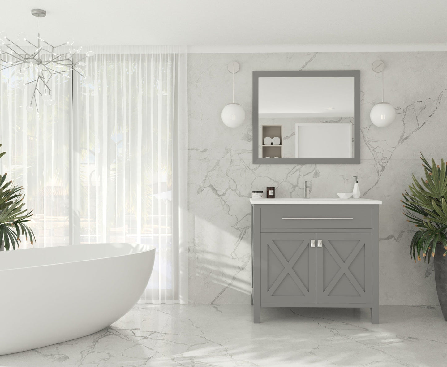 Wimbledon 36" Grey Bathroom Vanity with Countertop