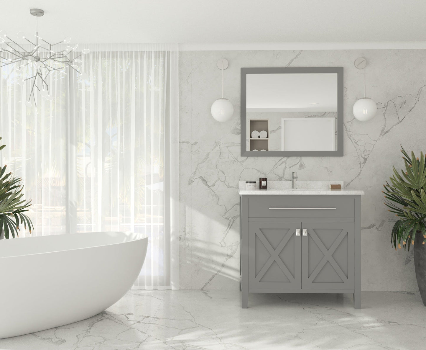 Wimbledon 36" Grey Bathroom Vanity with Countertop