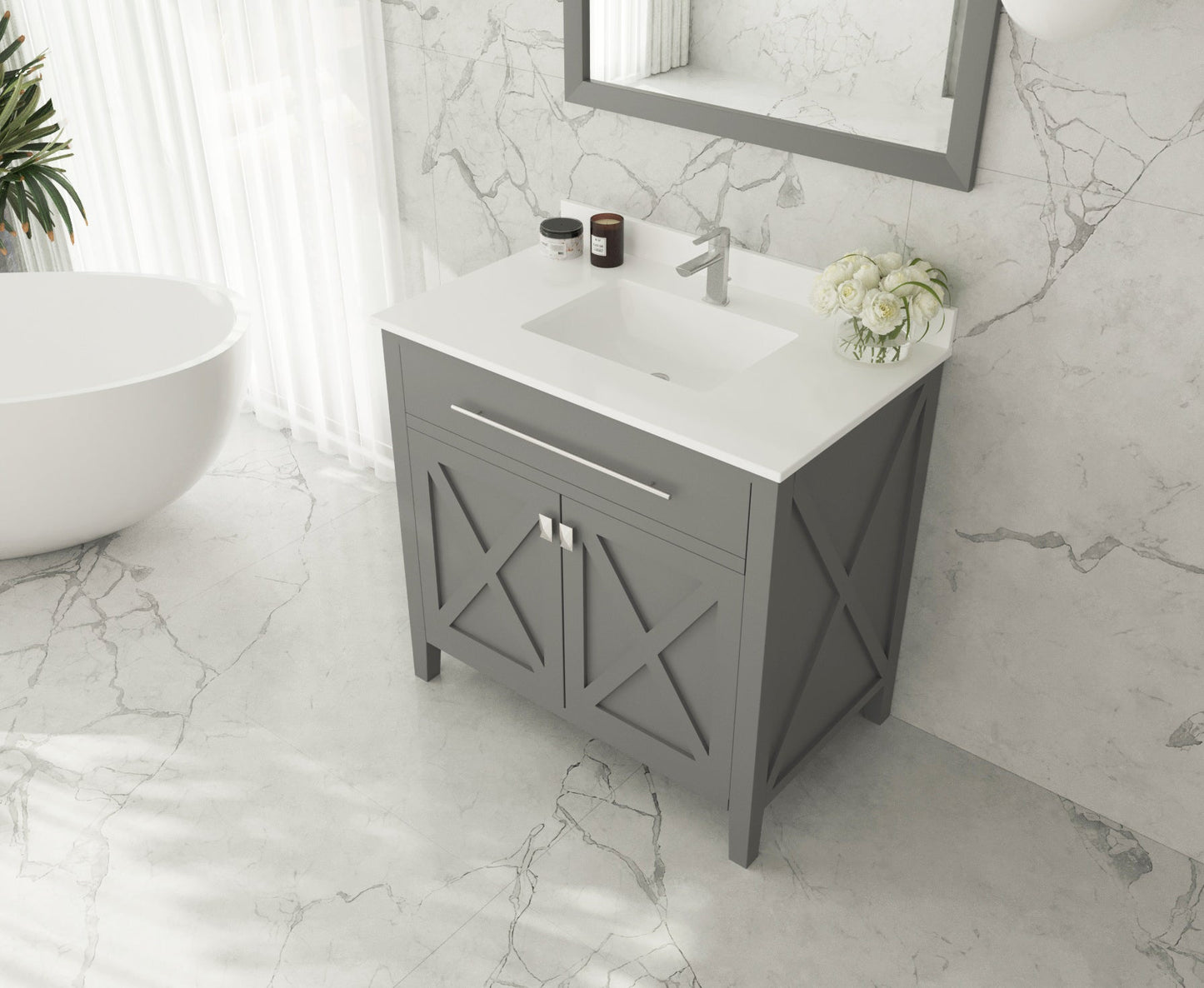 Wimbledon 36" Grey Bathroom Vanity with Countertop