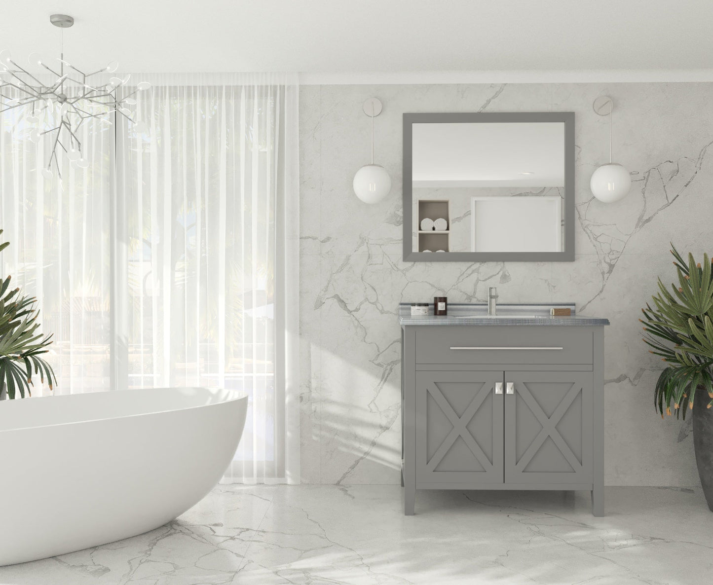 Wimbledon 36" Grey Bathroom Vanity with Countertop