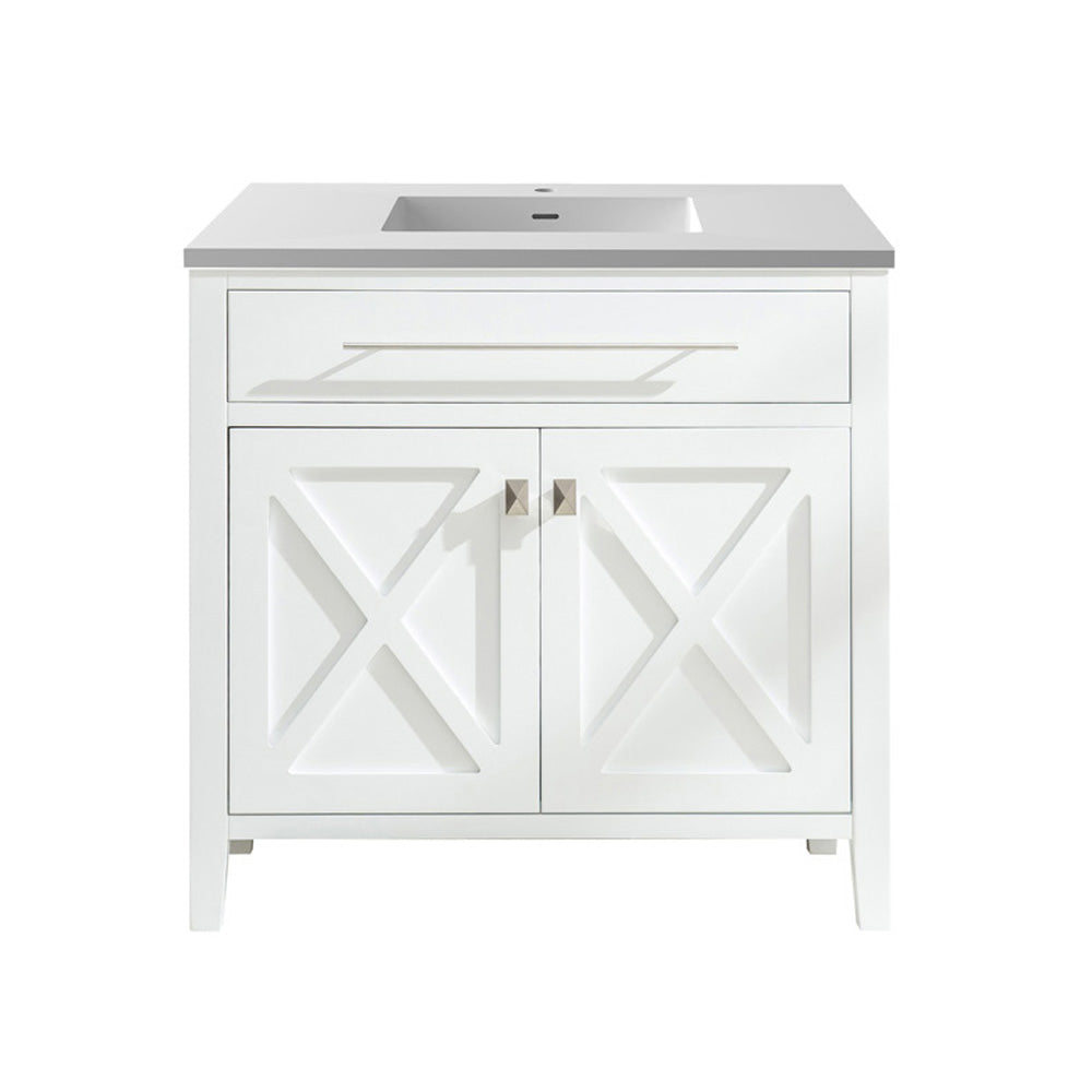 Wimbledon 36" White Bathroom Vanity with Countertop