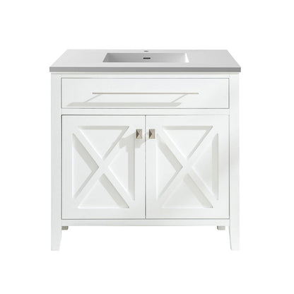 Wimbledon 36" White Bathroom Vanity with Countertop
