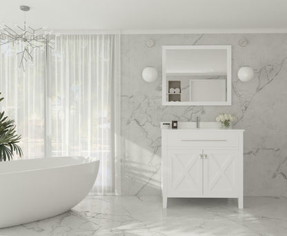 Wimbledon 36" White Bathroom Vanity with Countertop