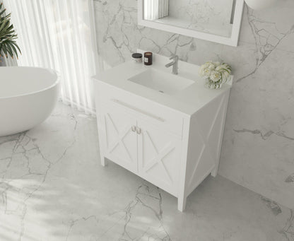 Wimbledon 36" White Bathroom Vanity with Countertop