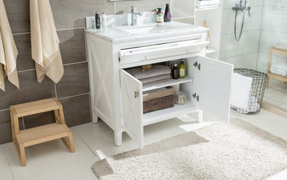 Wimbledon 36" White Bathroom Vanity with Countertop