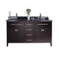 Wimbledon 60" Brown Double Sink Bathroom Vanity with Countertop