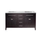 Wimbledon 60" Brown Double Sink Bathroom Vanity with Countertop