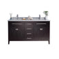 Wimbledon 60" Brown Double Sink Bathroom Vanity with Countertop