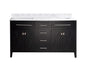 Wimbledon 60" Espresso Double Sink Bathroom Vanity with Countertop