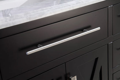Wimbledon 60" Espresso Double Sink Bathroom Vanity with Countertop