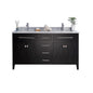 Wimbledon 60" Espresso Double Sink Bathroom Vanity with Countertop