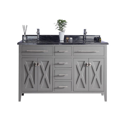 Wimbledon 60" Grey Double Sink Bathroom Vanity with Countertop