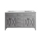 Wimbledon 60" Grey Double Sink Bathroom Vanity with Countertop