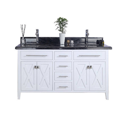 Wimbledon 60" White Double Sink Bathroom Vanity with Countertop