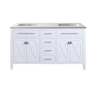 Wimbledon 60" White Double Sink Bathroom Vanity with Countertop