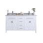 Wimbledon 60" White Double Sink Bathroom Vanity with Countertop