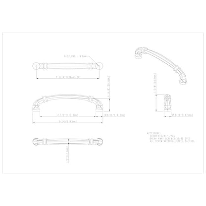 96 mm Center-to-Center Satin Nickel Lafayette Cabinet Pull