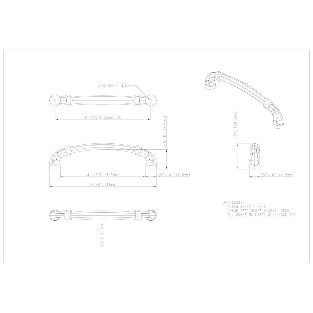 96 mm Center-to-Center Satin Nickel Lafayette Cabinet Pull