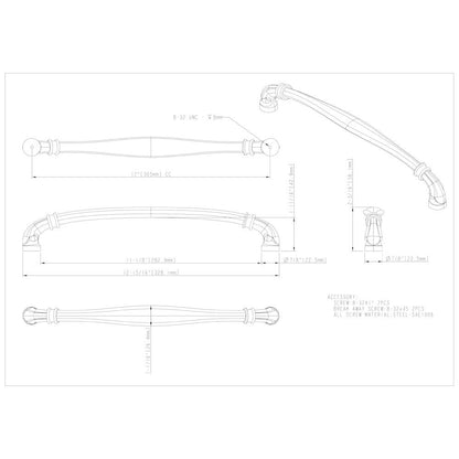 96 mm Center-to-Center Satin Nickel Lafayette Cabinet Pull