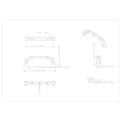 96 mm Center-to-Center Satin Nickel Lafayette Cabinet Pull