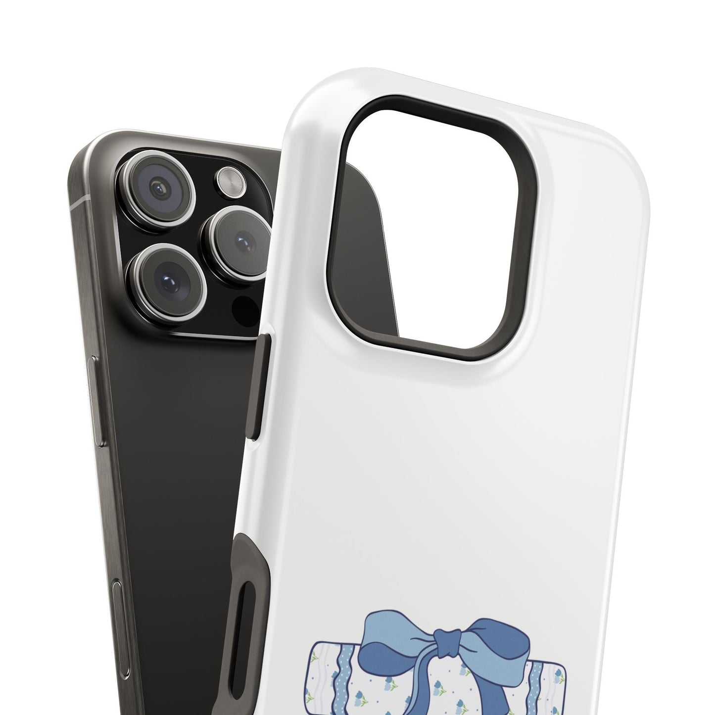 Customizable: Books & Bows Aesthetic Phone Case, College Student Gift, Impact-Resistant Cover, Book Lover's Accessory, Graduation Present, School Spirit Merchandise