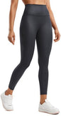 Leather Leggings - CRZ YOGA Butterluxe Matte Faux Leather Leggings for Women 25" - High Waisted Stretch Ankle Leather Pants Pleather Tights