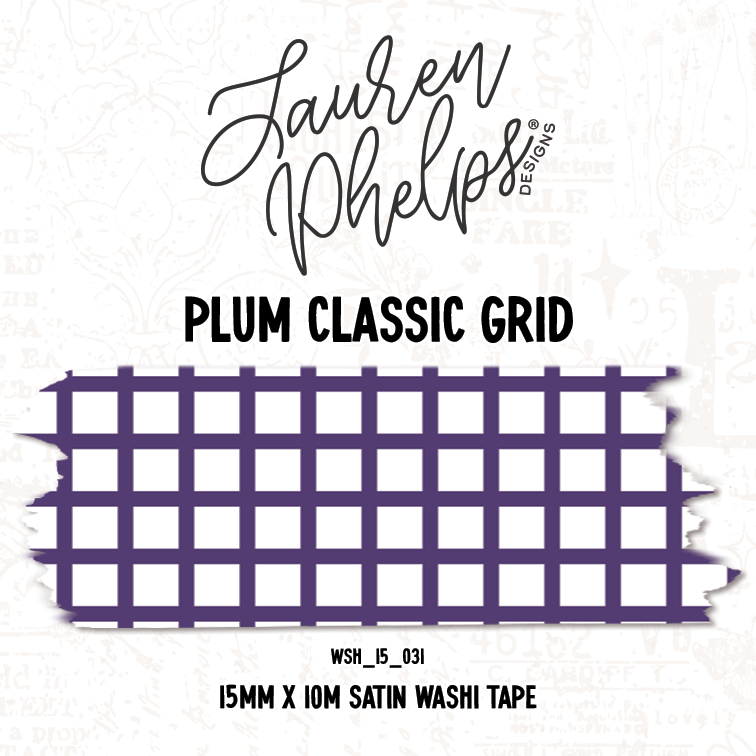 Plum Classic Grid 15mm washi