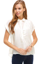 Rolled Sleeve Button-Up Satin Blouse | Apparel | Kitchen + Metal