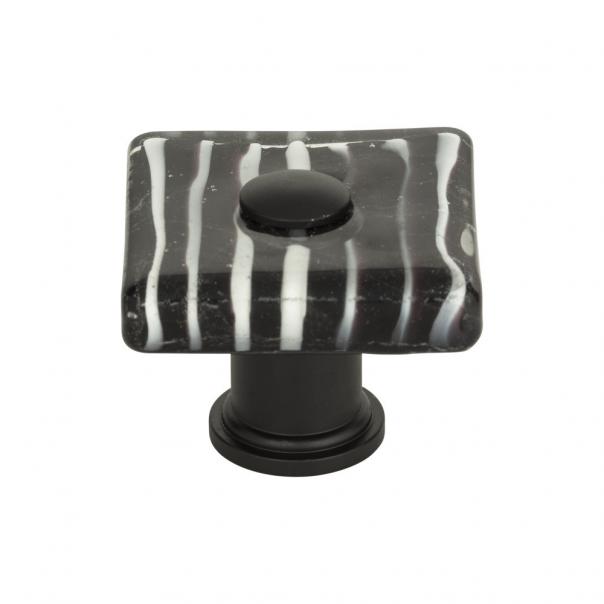 Zebra Glass Square Knob