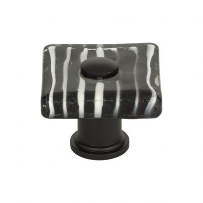 Zebra Glass Square Knob