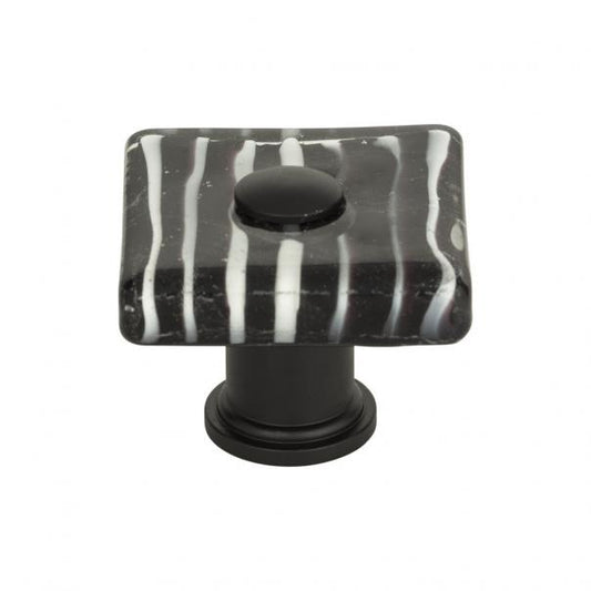 Zebra Glass Square Knob