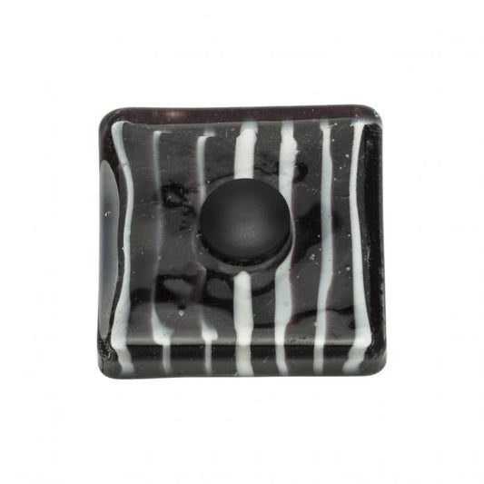 Zebra Glass Square Knob