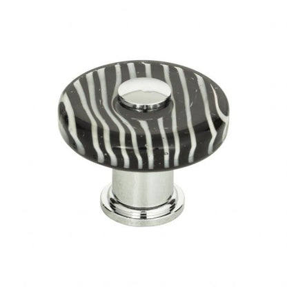 Zebra Glass Round Knob