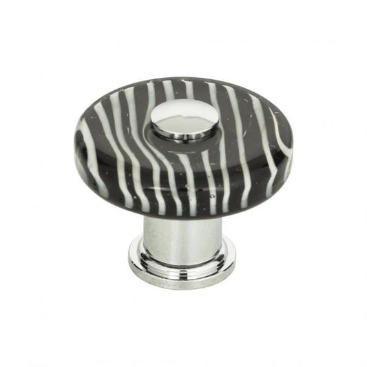 Zebra Glass Round Knob