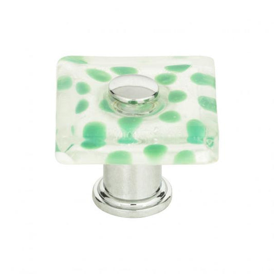 Emerald Polka Dot Glass Knob