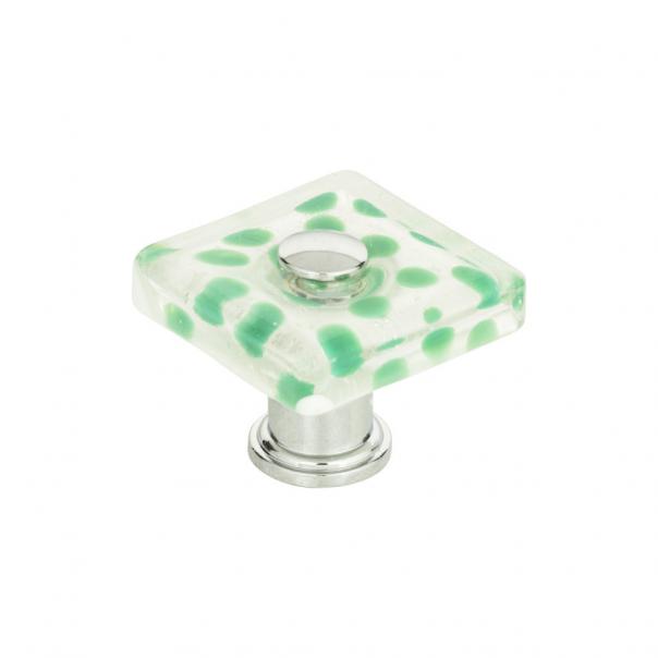 Emerald Polka Dot Glass Knob
