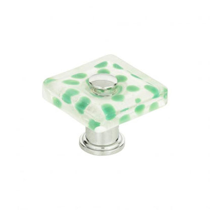 Emerald Polka Dot Glass Knob