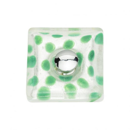 Emerald Polka Dot Glass Knob