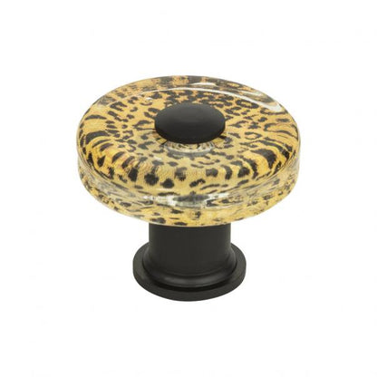 Cheetah Glass Round Knob