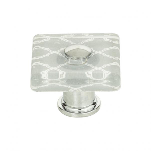 Quatrefoil Glass Square Knob