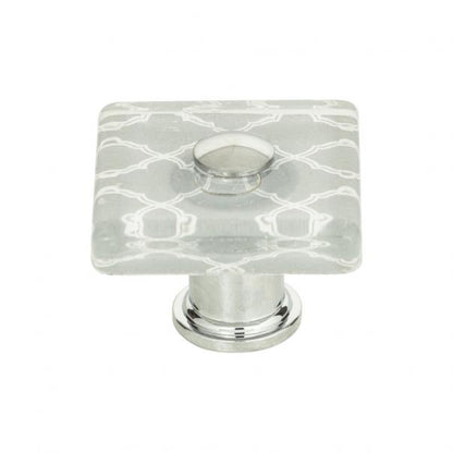 Quatrefoil Glass Square Knob
