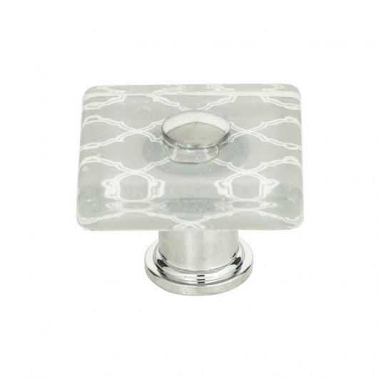 Quatrefoil Glass Square Knob