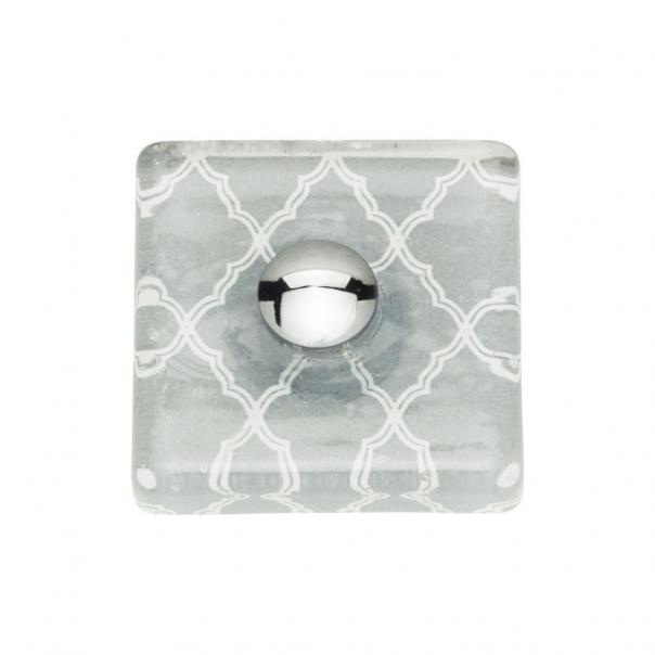 Quatrefoil Glass Square Knob