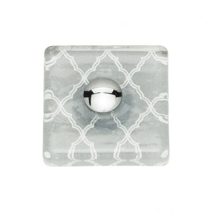 Quatrefoil Glass Square Knob