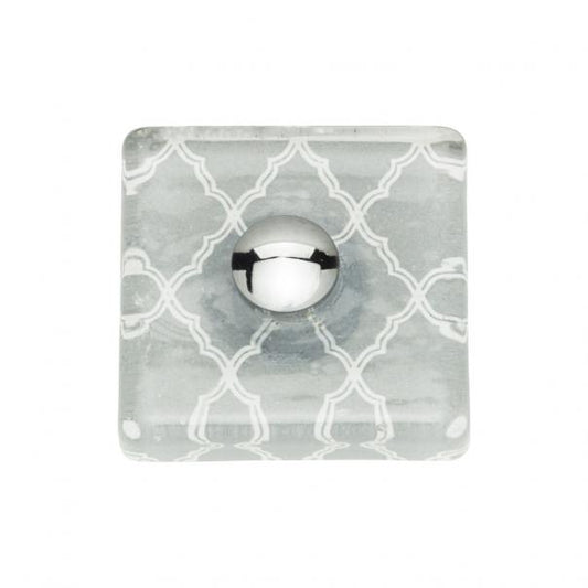 Quatrefoil Glass Square Knob