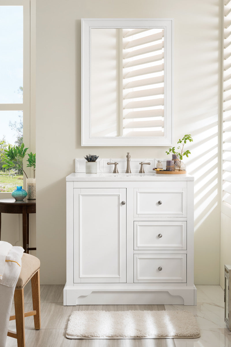 De Soto 36" Single Vanity Cabinet, Bright White