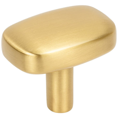 1-1/2" Rounded Rectangle Overall Length Satin Nickel Loxley Cabinet Knob