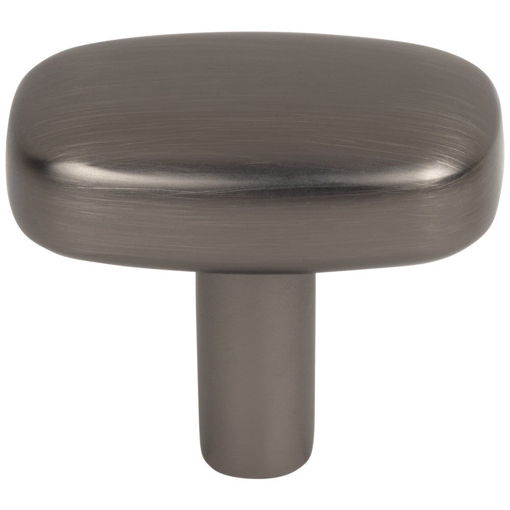 1-1/2" Rounded Rectangle Overall Length Satin Nickel Loxley Cabinet Knob