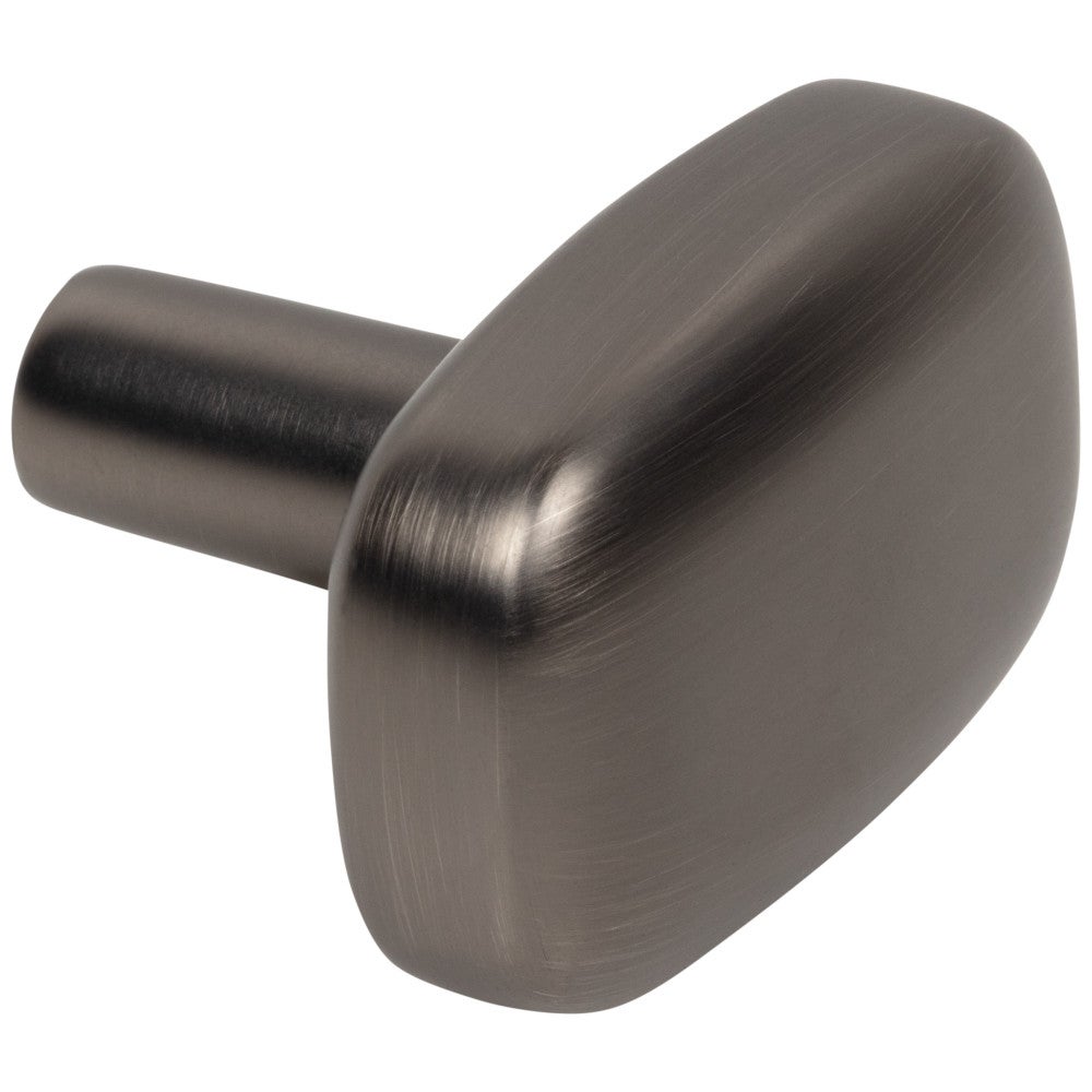 1-1/2" Rounded Rectangle Overall Length Satin Nickel Loxley Cabinet Knob